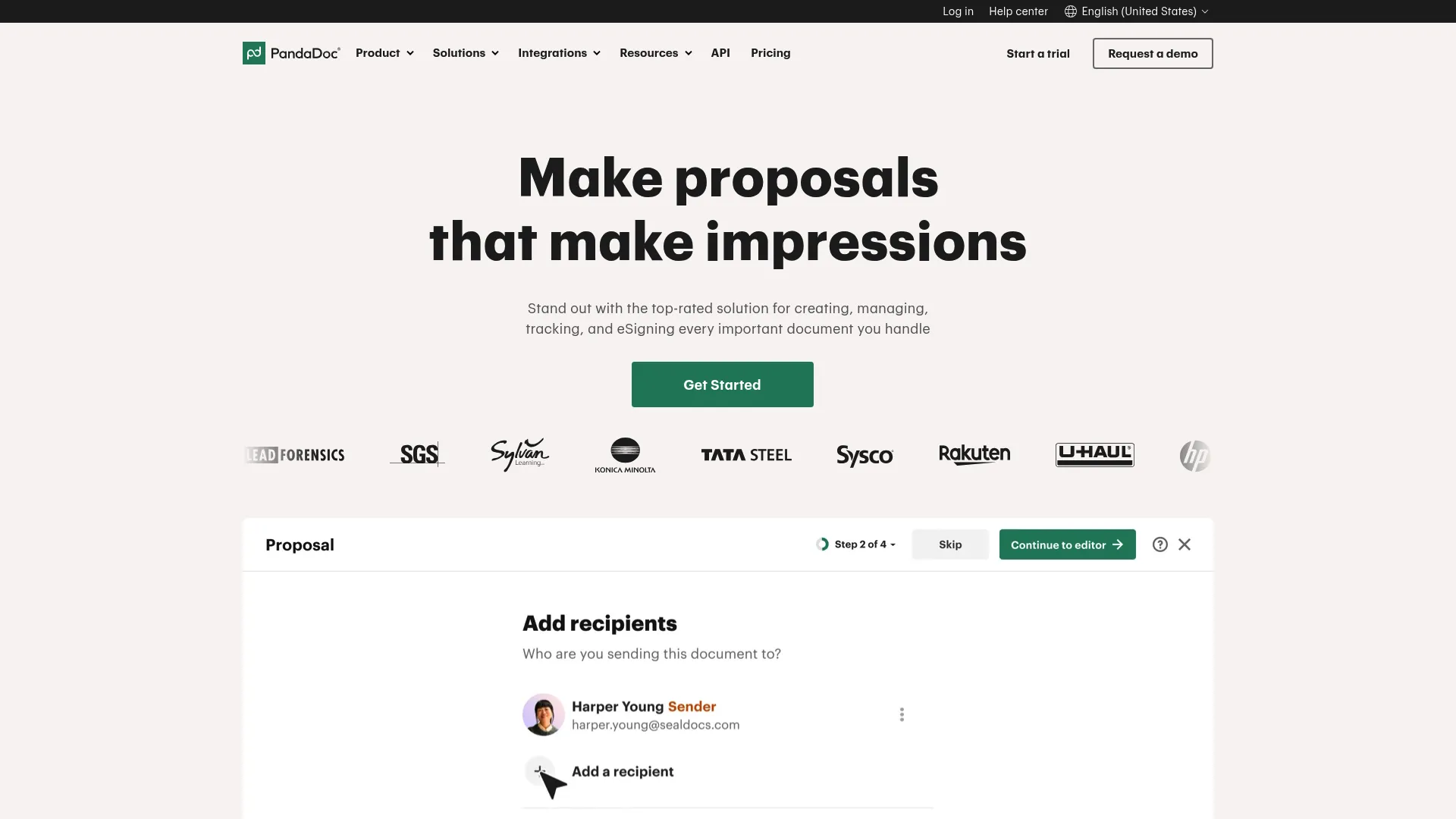 PandaDoc proposal and document workflow platform