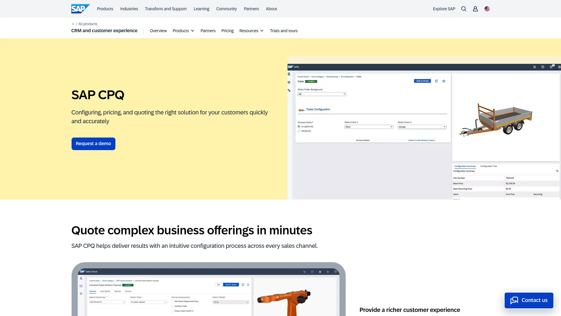 SAP CPQ configuration and pricing controls