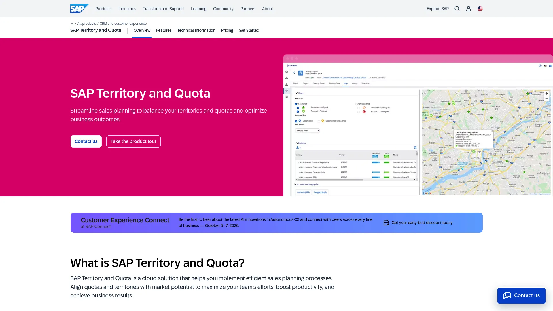 SAP Territory and Quota planning interface
