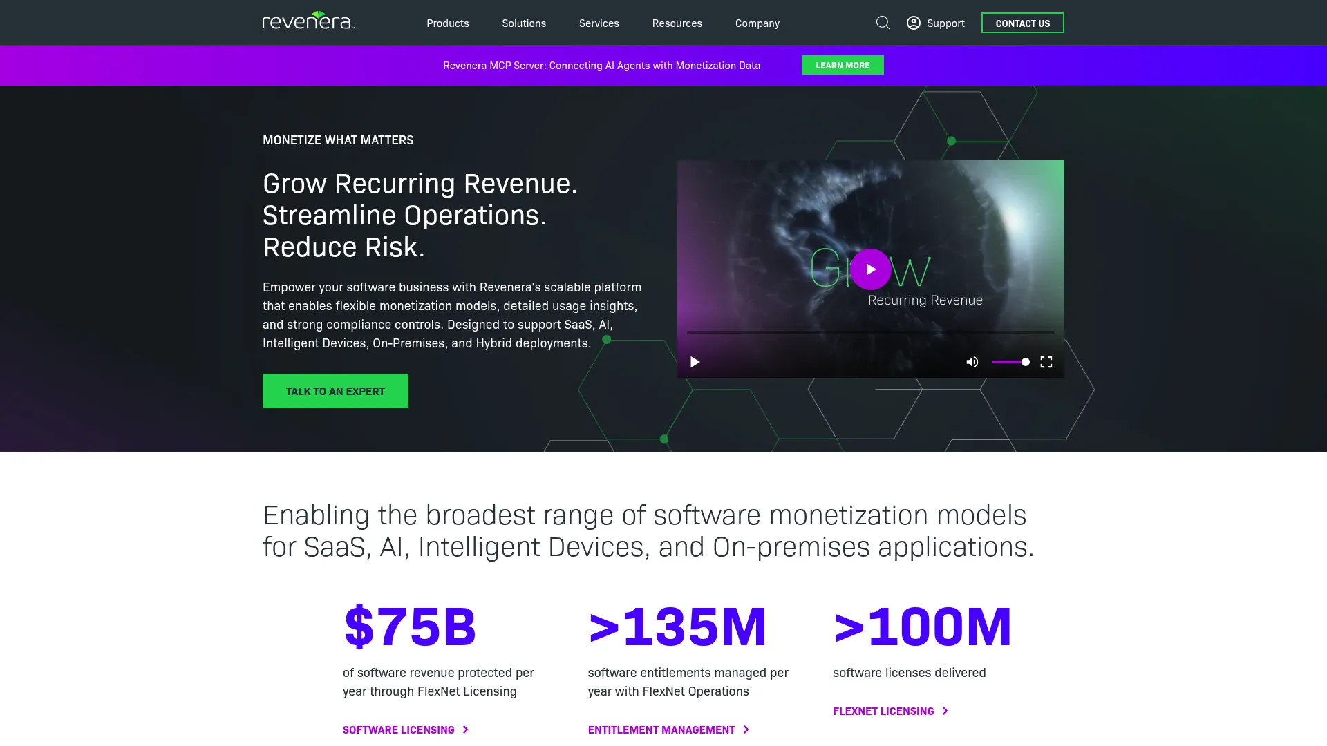 Revenera homepage
