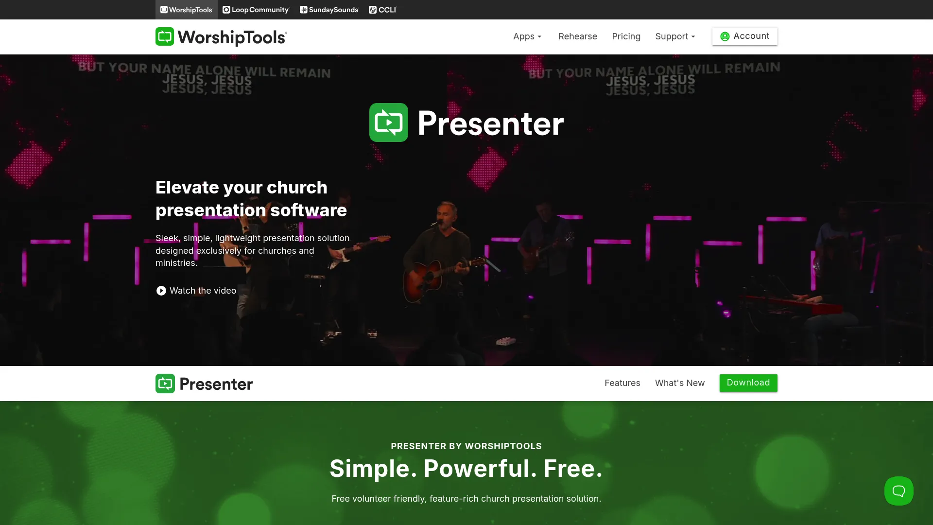 WorshipTools Presenter church presentation software homepage