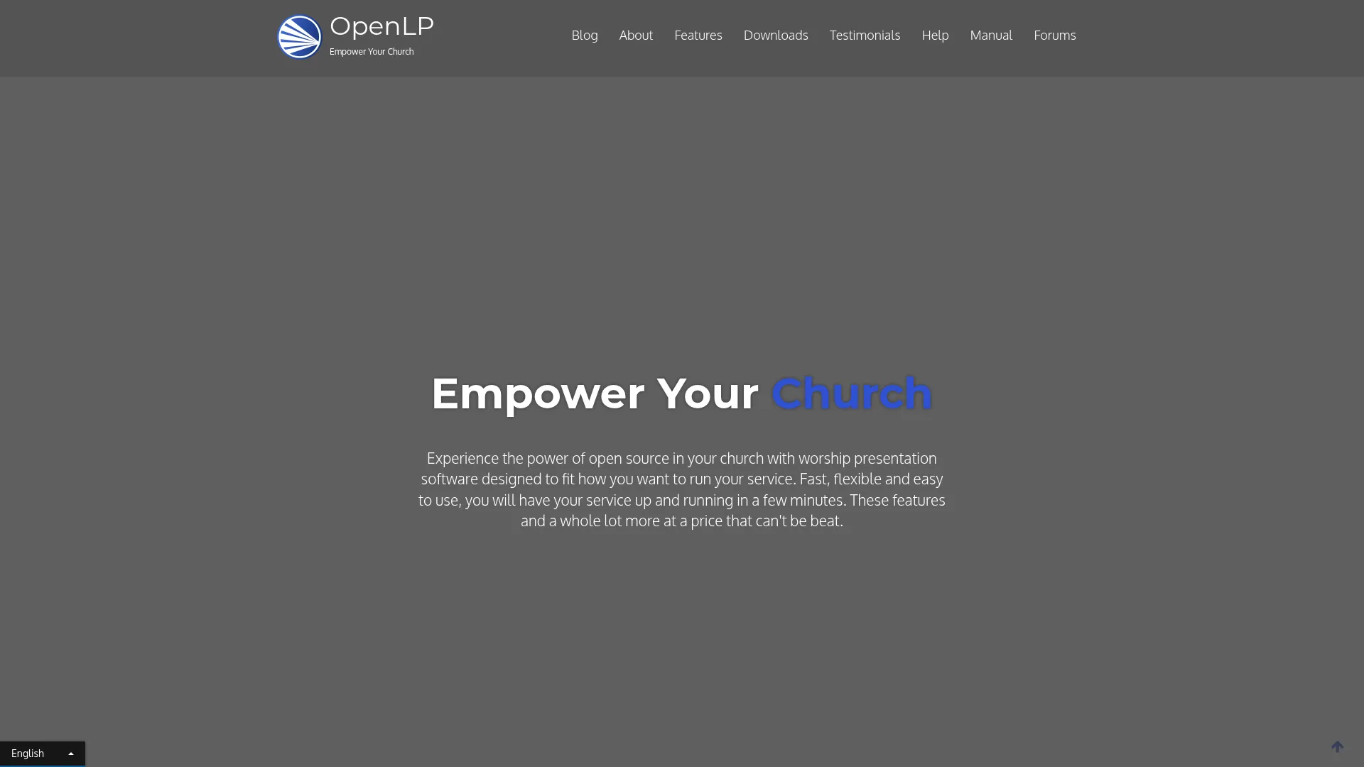 OpenLP free open-source church presentation software homepage