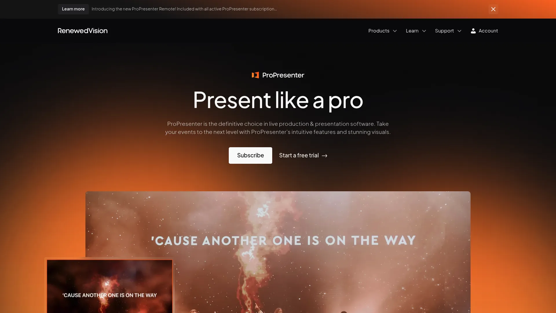 ProPresenter live presentation and production software homepage