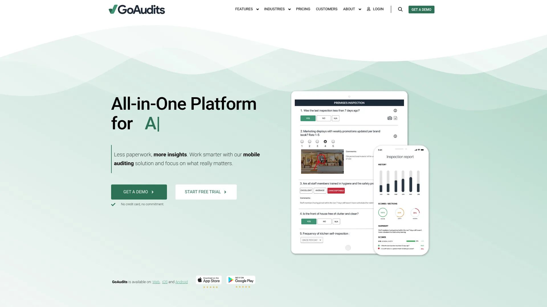GoAudits mobile audit and inspection app interface