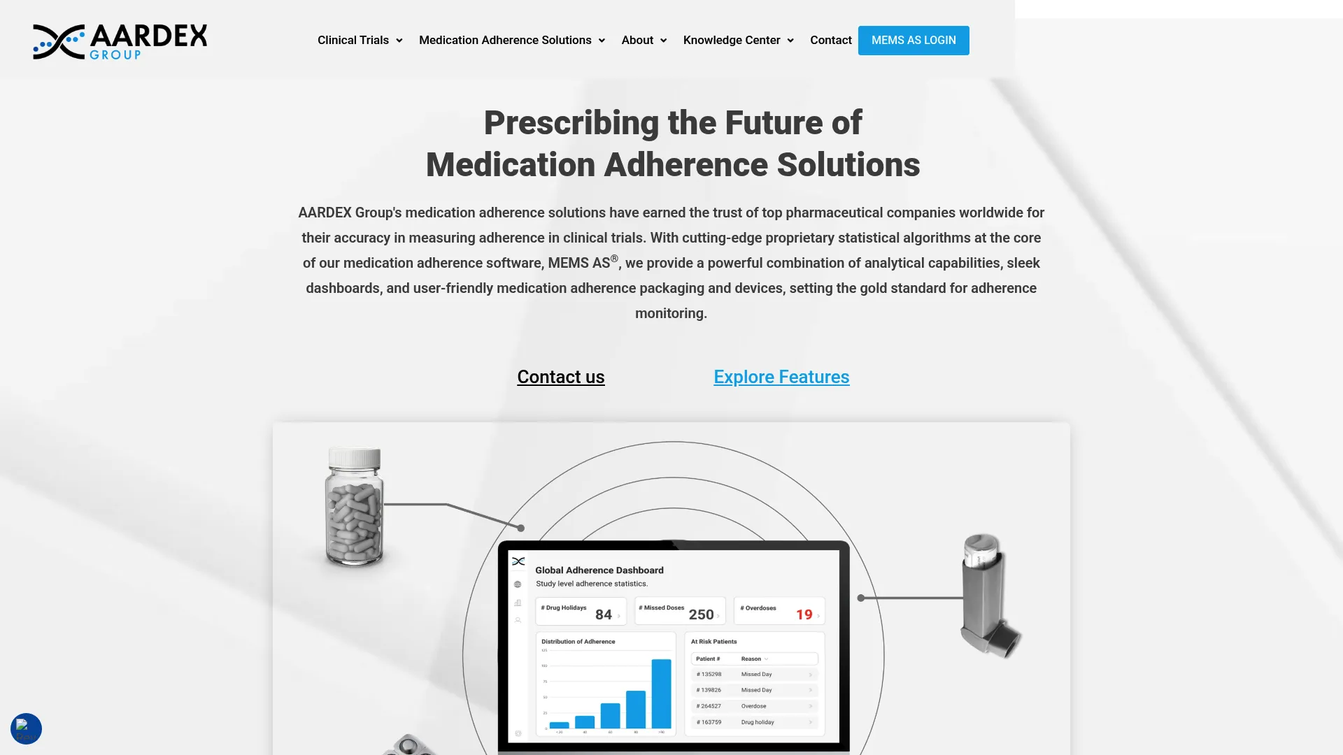 AARDEX Group medication adherence software homepage