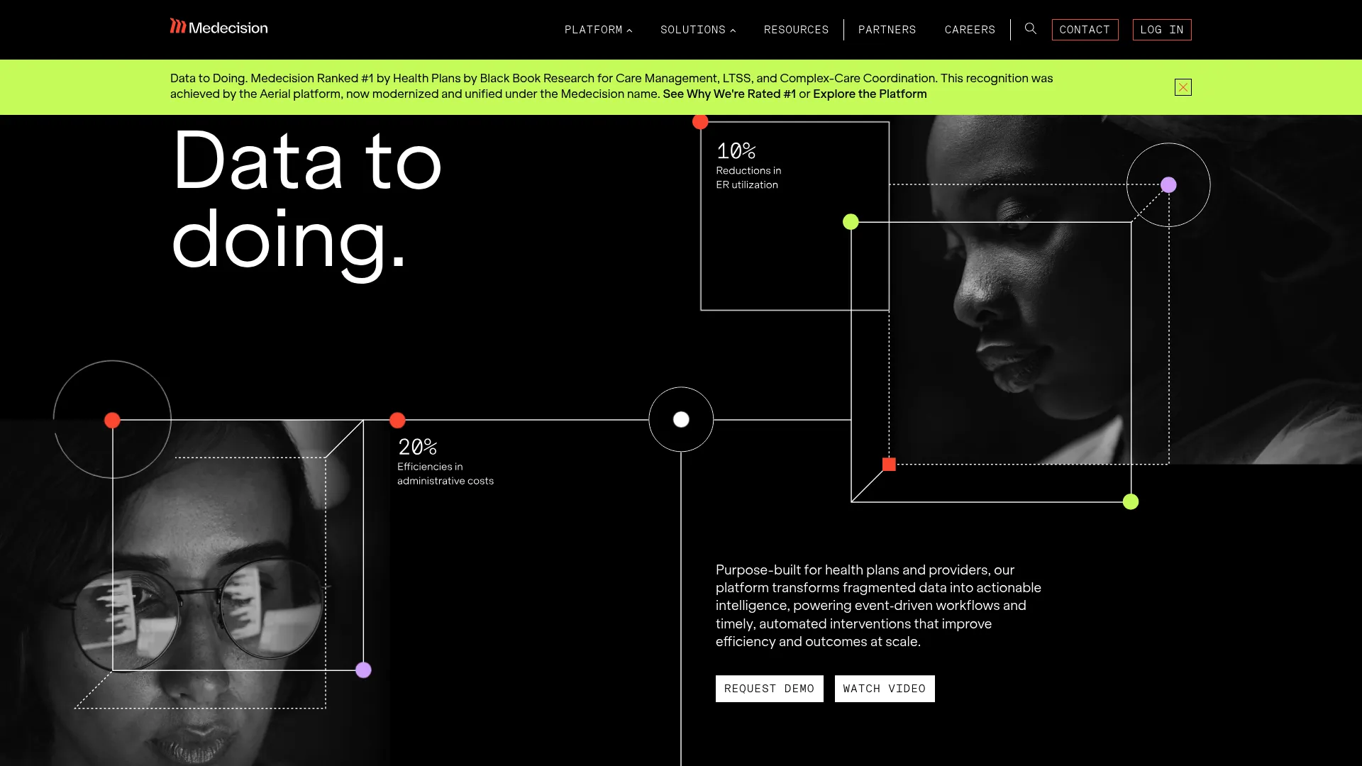 Medecision care coordination platform homepage