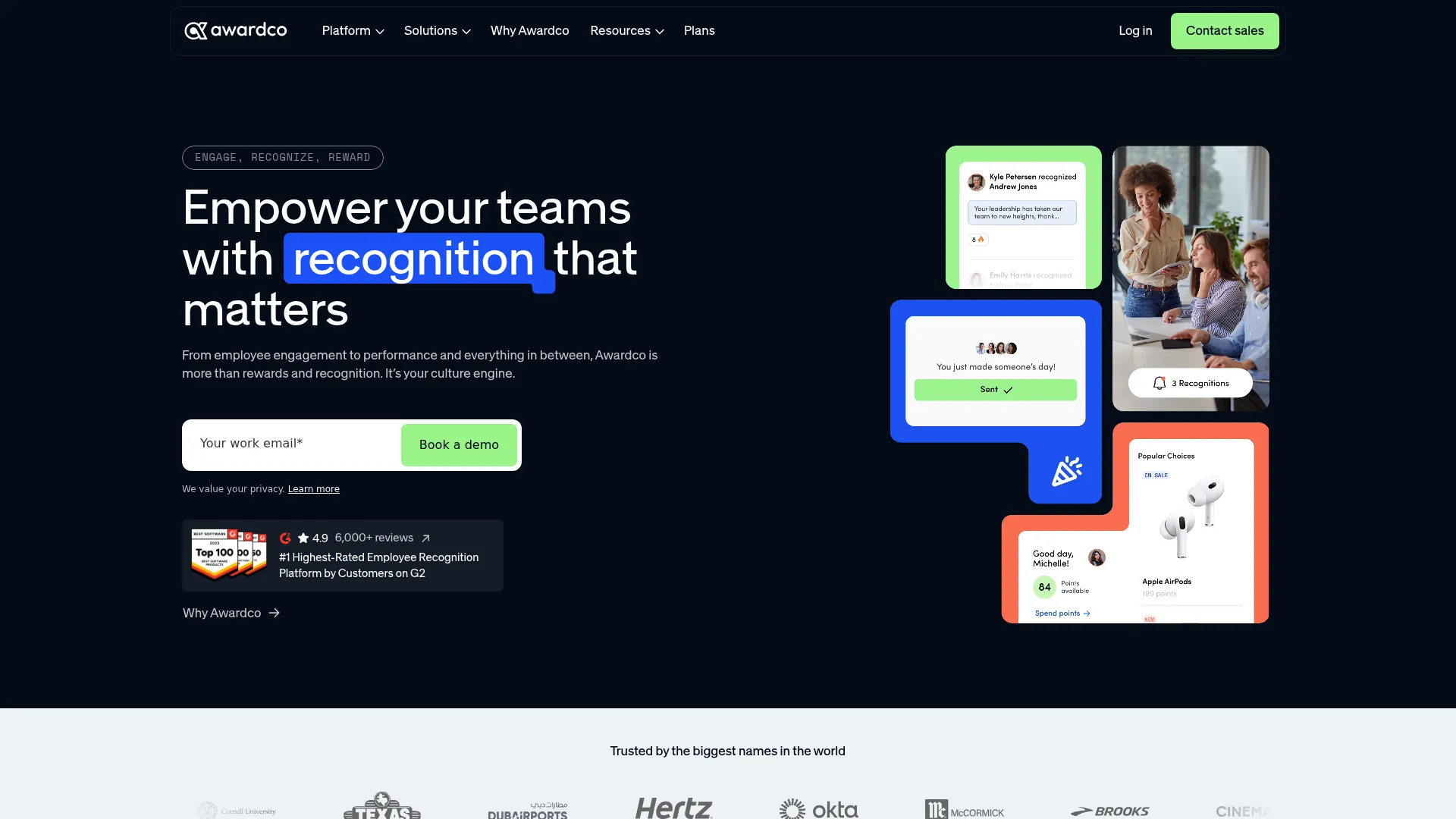 Awardco employee recognition and rewards platform