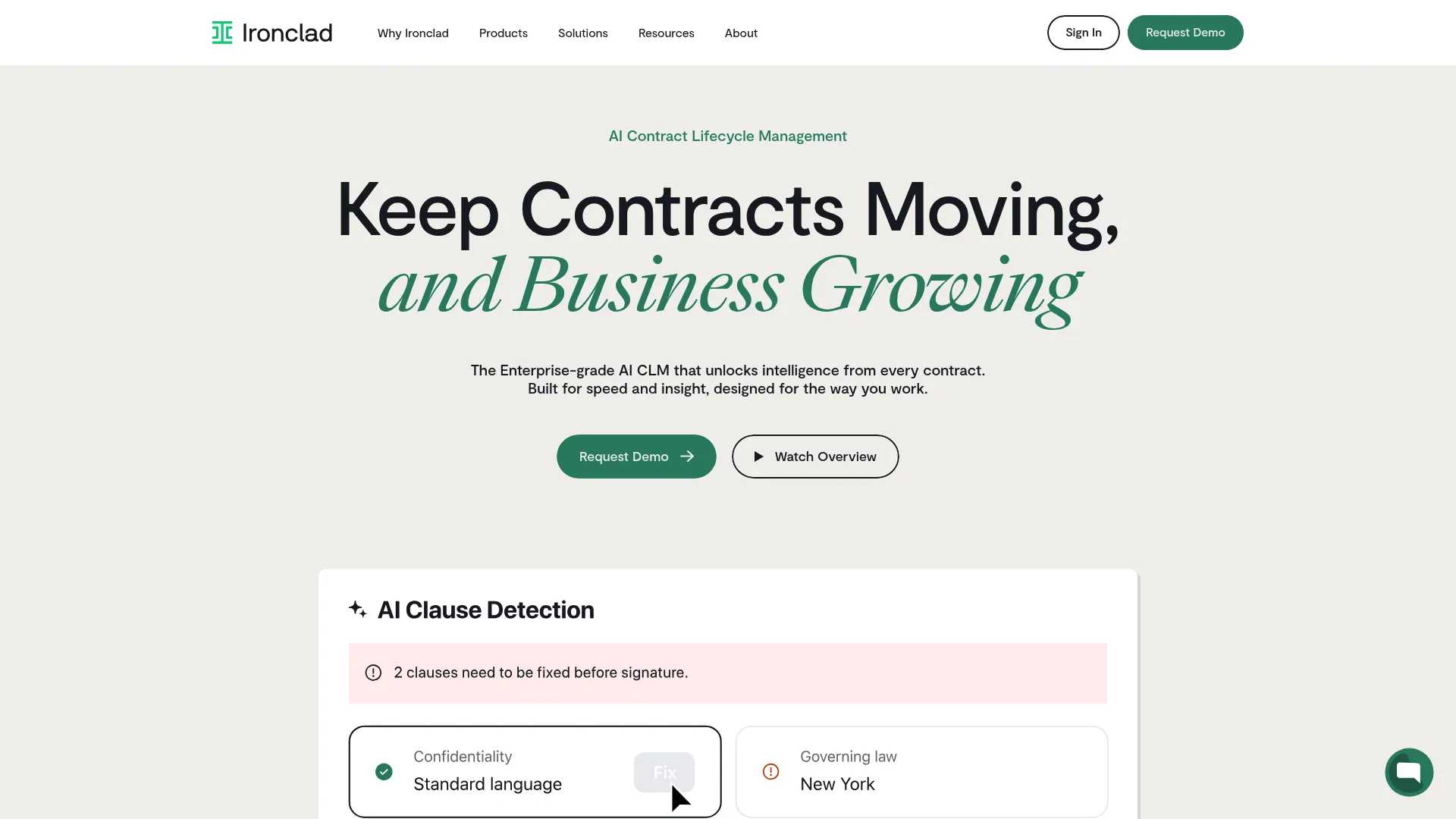 Ironclad contract lifecycle management interface
