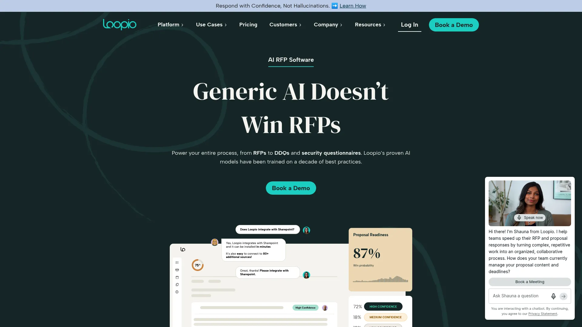 Loopio response management software homepage