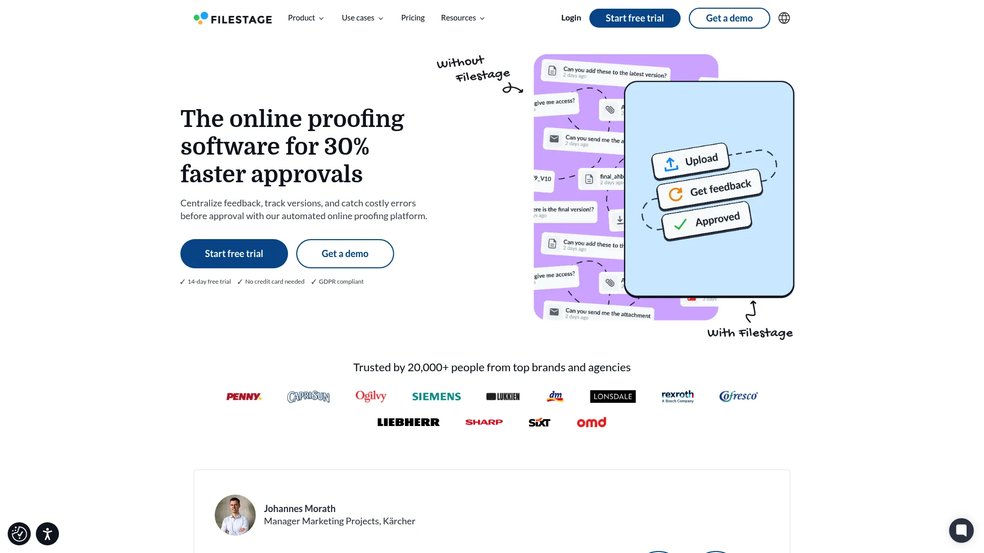 Filestage creative review and approval interface