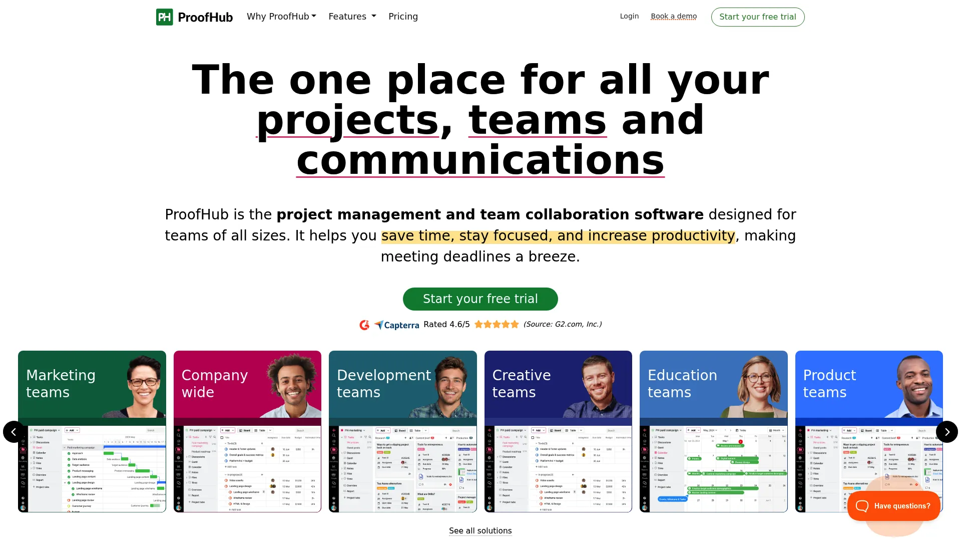 ProofHub project management and proofing interface