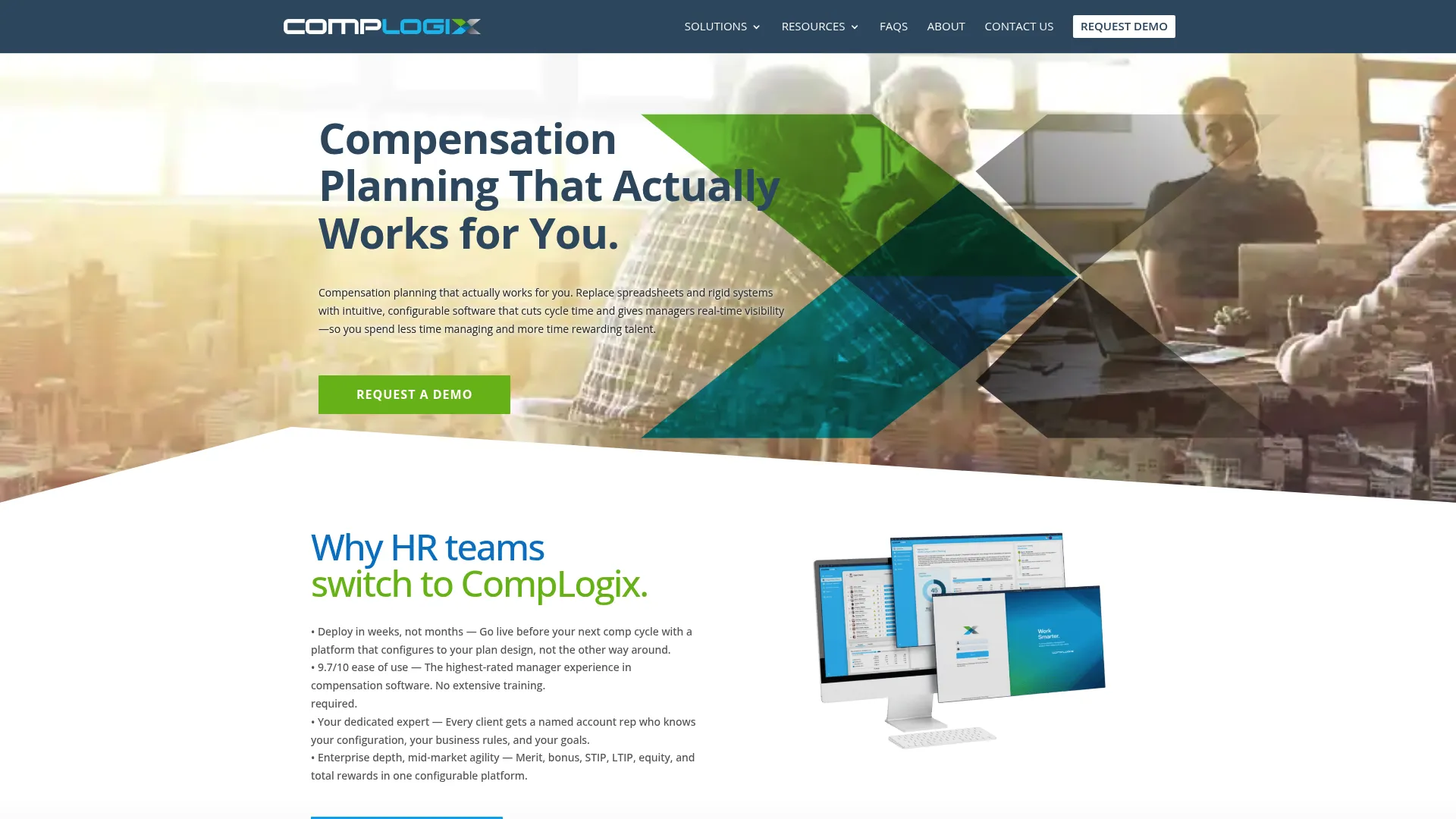 CompLogix compensation management platform homepage