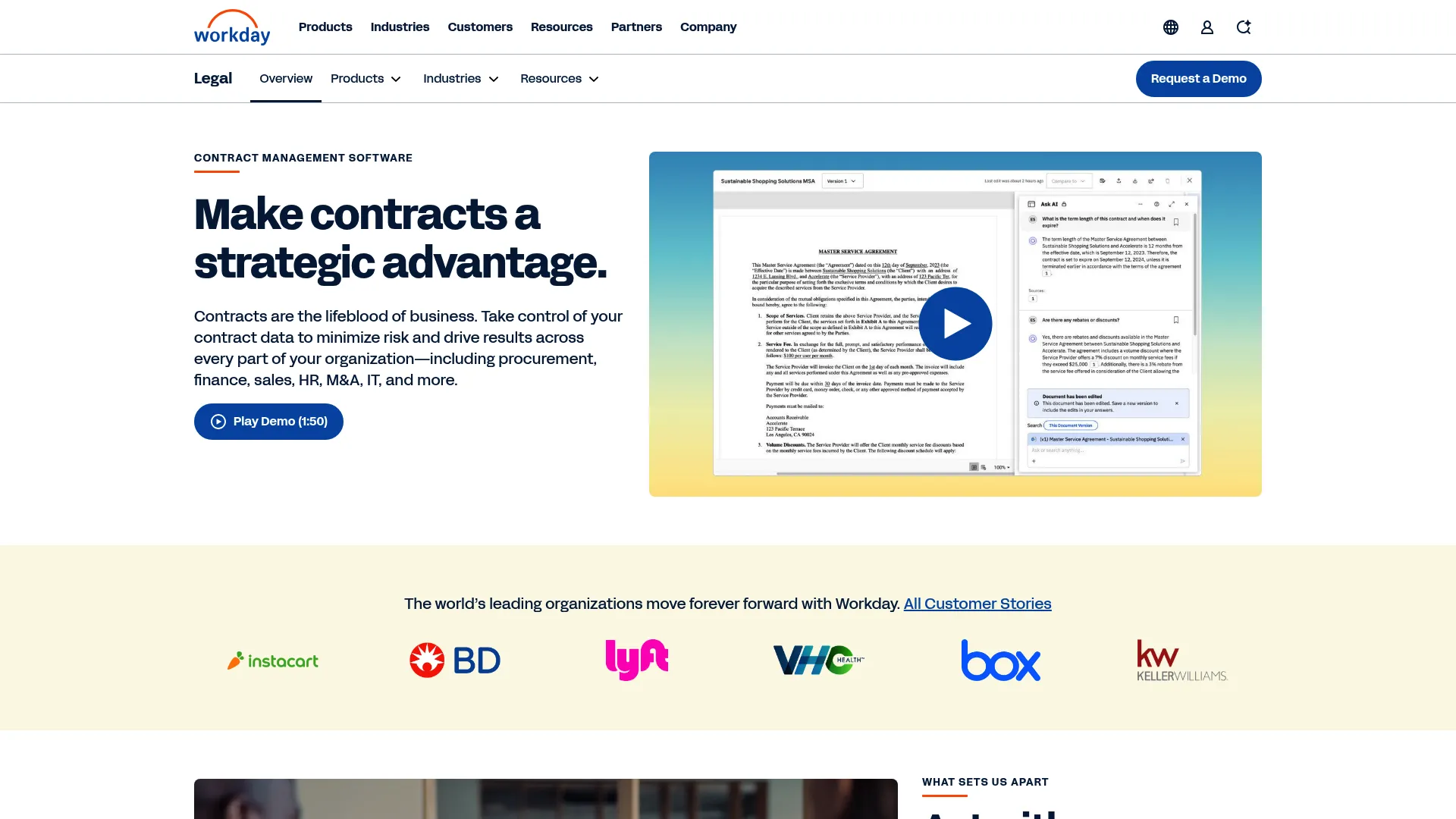 Workday Contract Lifecycle Management platform interface