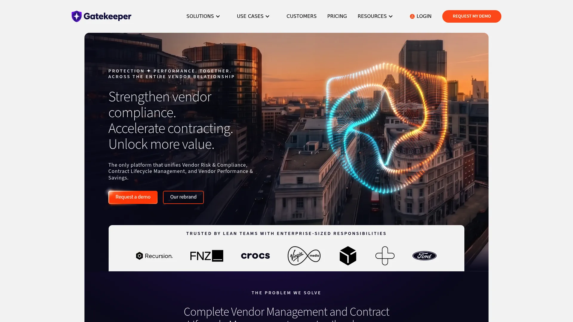 Gatekeeper vendor and contract management platform interface