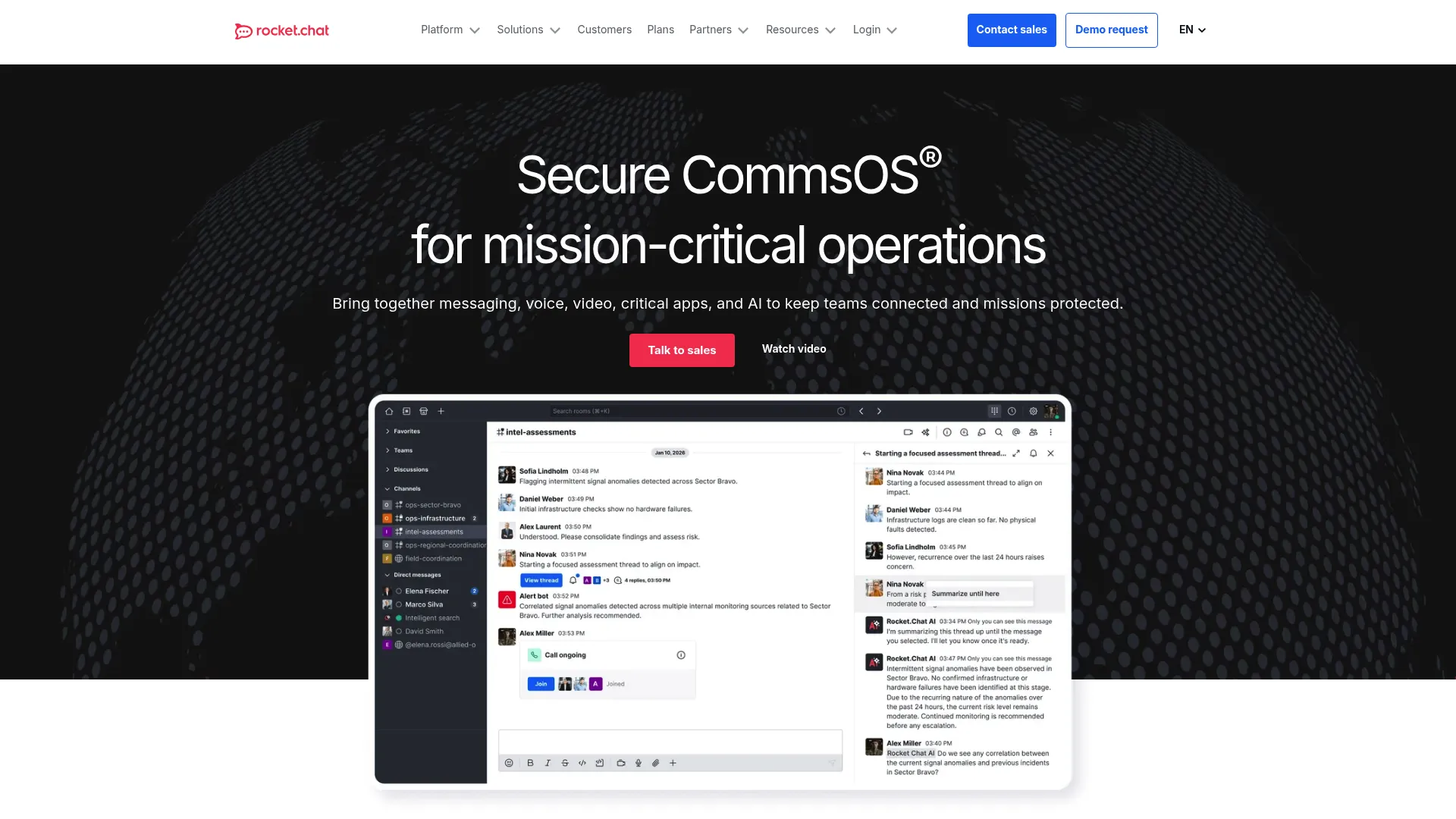 Rocket.Chat open-source messaging interface