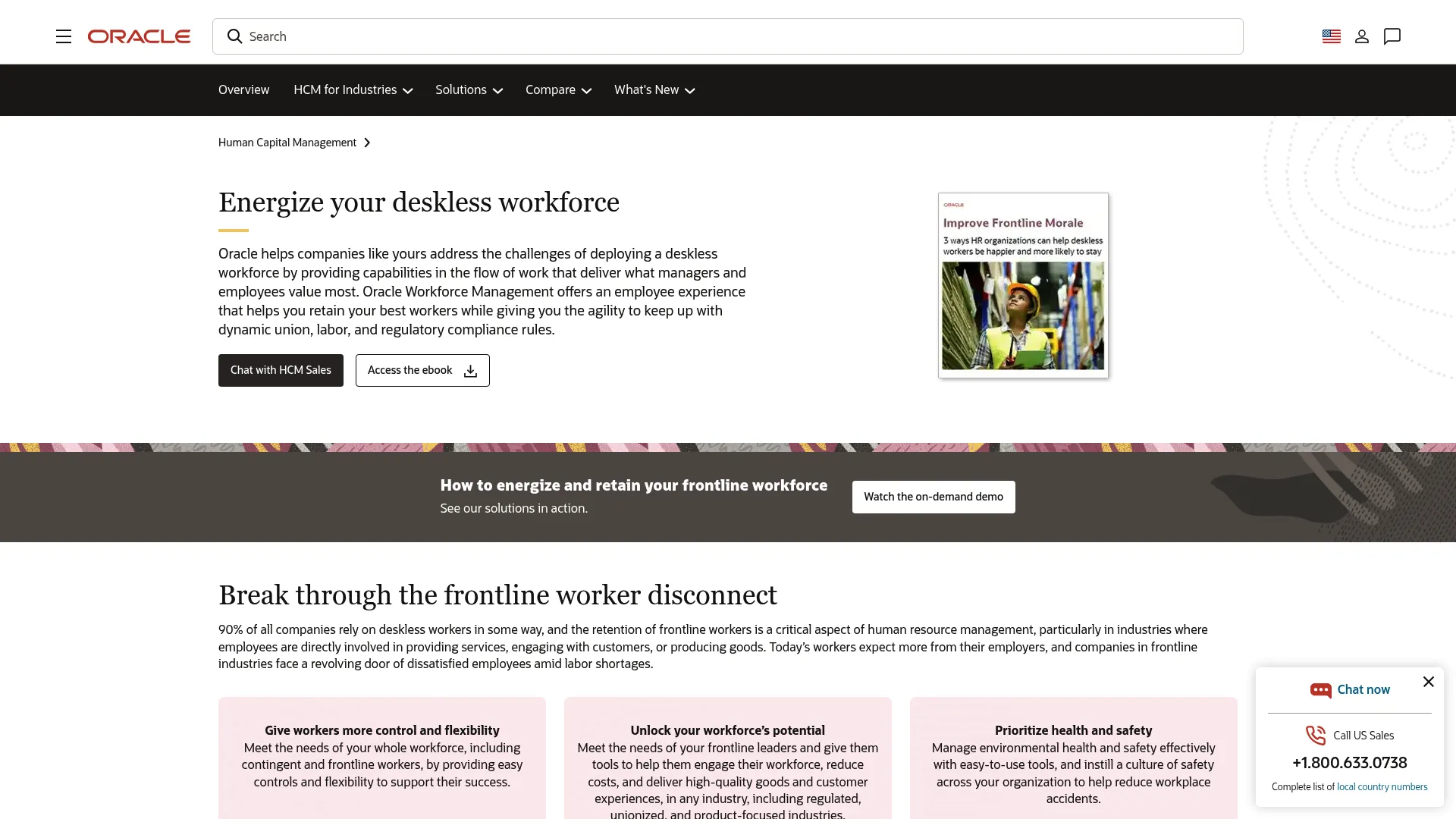 Oracle Fusion Deskless Workforce solution page