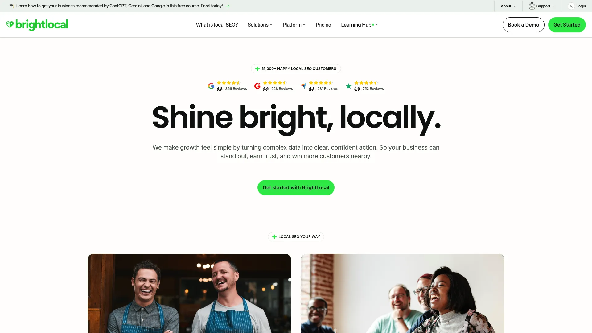 BrightLocal local SEO and listings dashboard