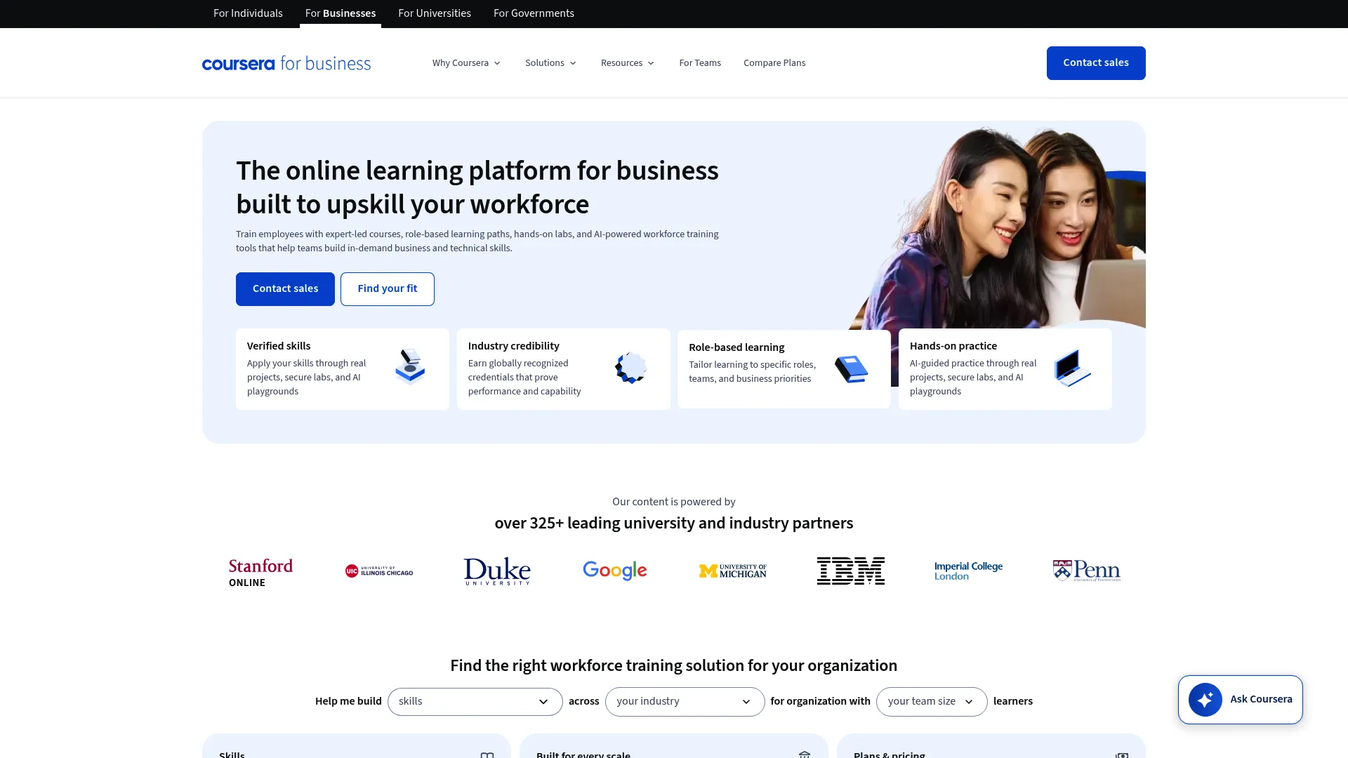 Coursera Business corporate learning platform