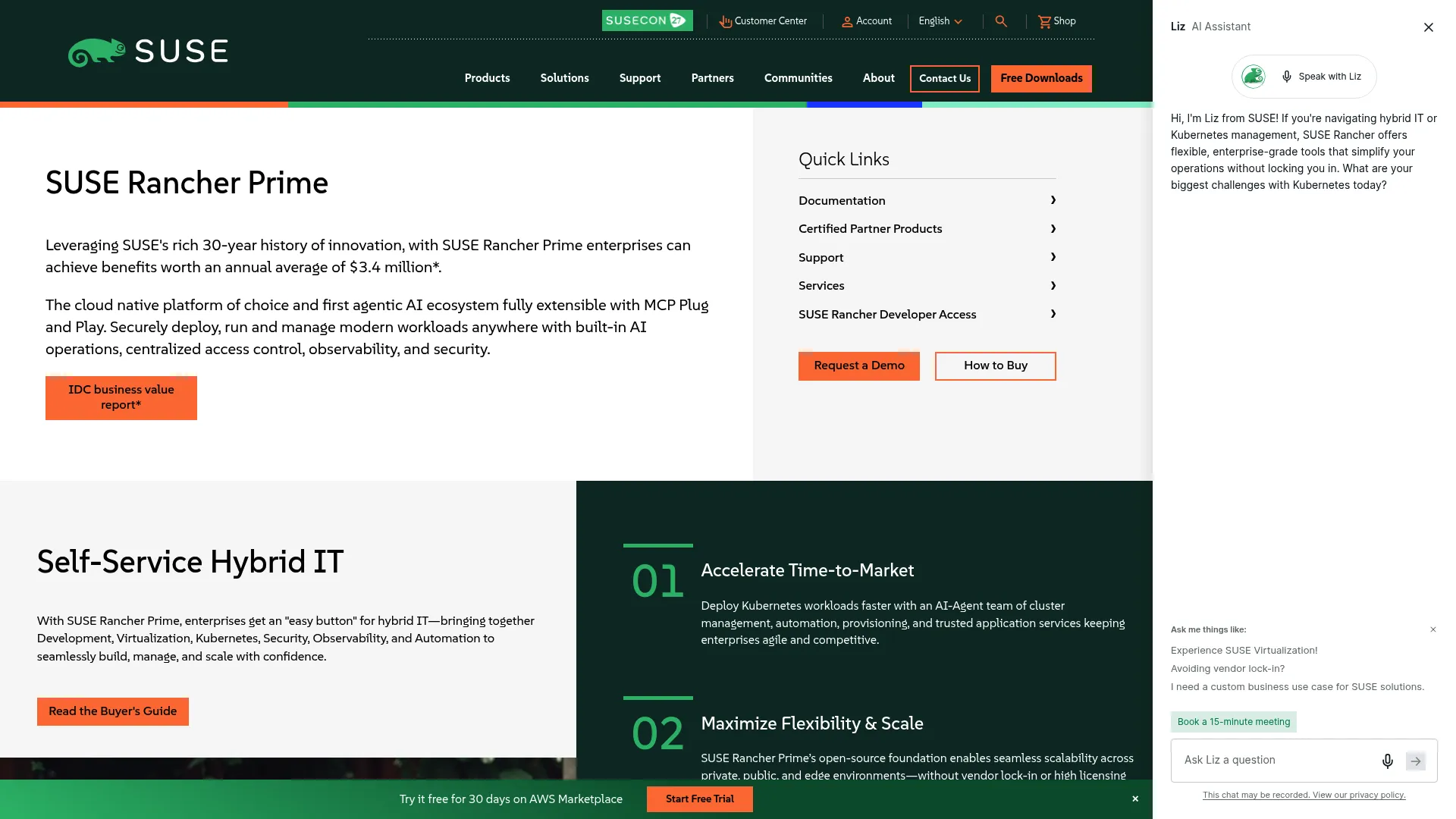 Rancher multi-cluster Kubernetes management platform page
