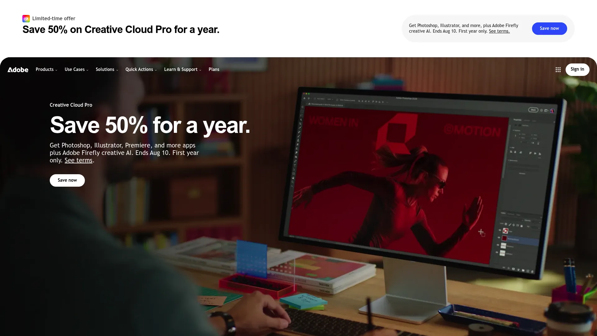 Adobe Creative Cloud and content tools interface