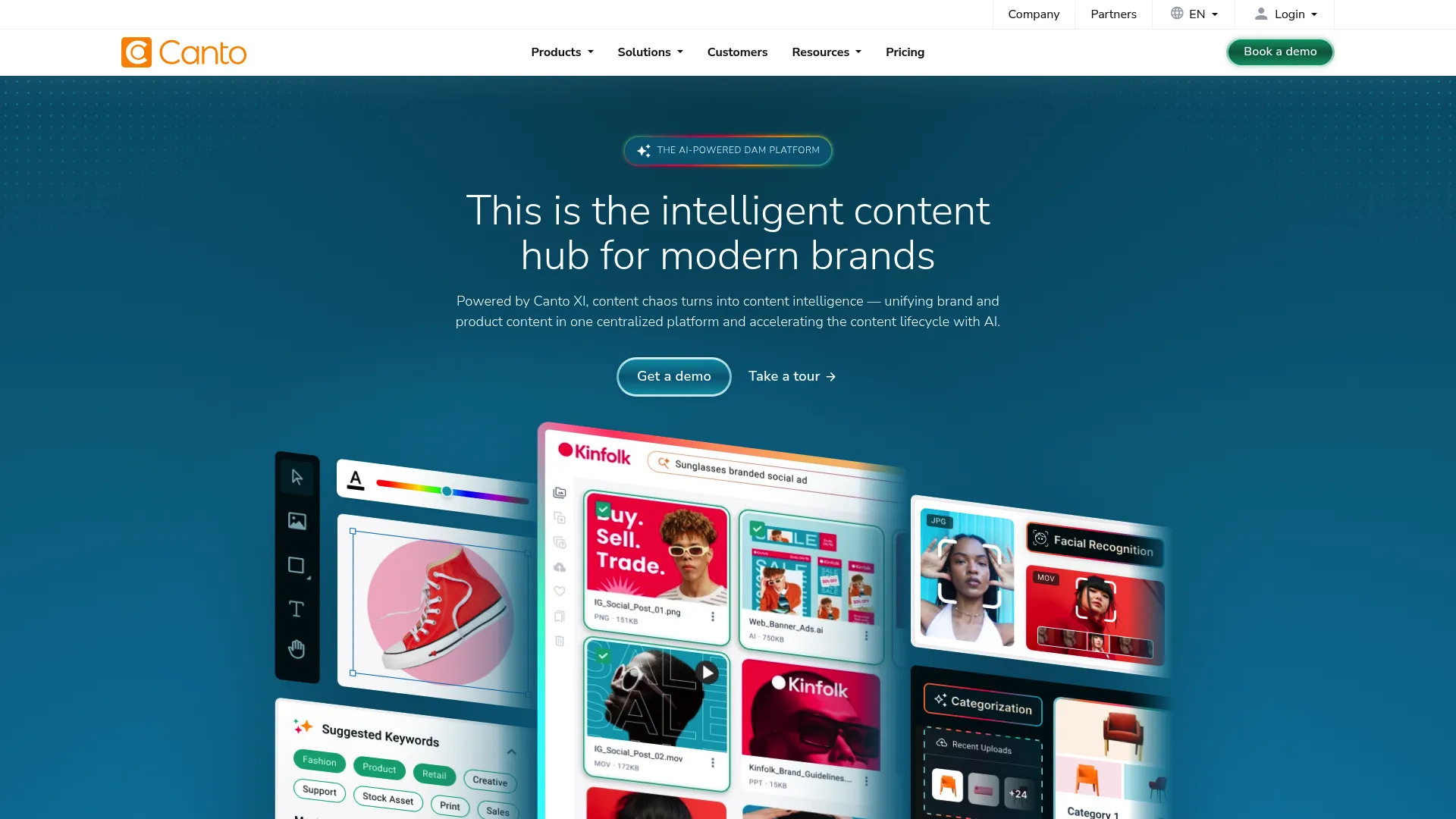 Canto digital asset management interface