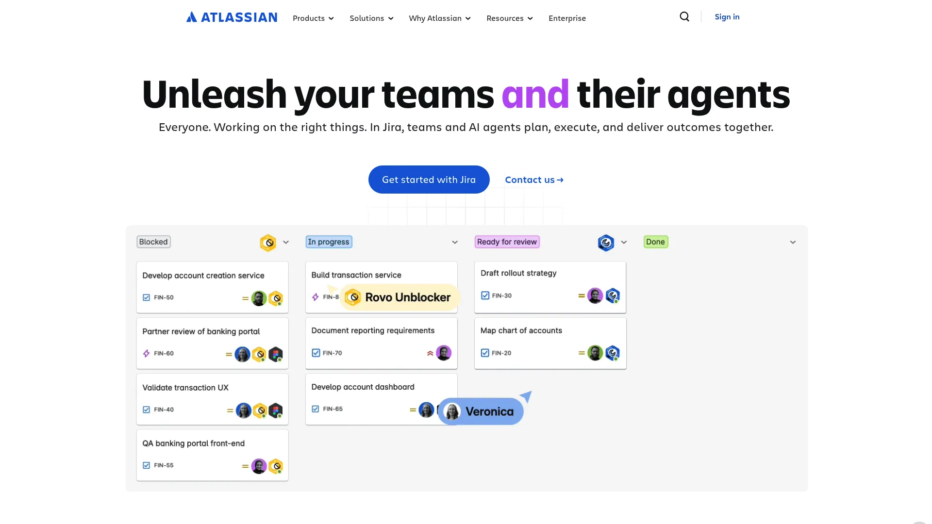 Atlassian workflow and project tracking interface