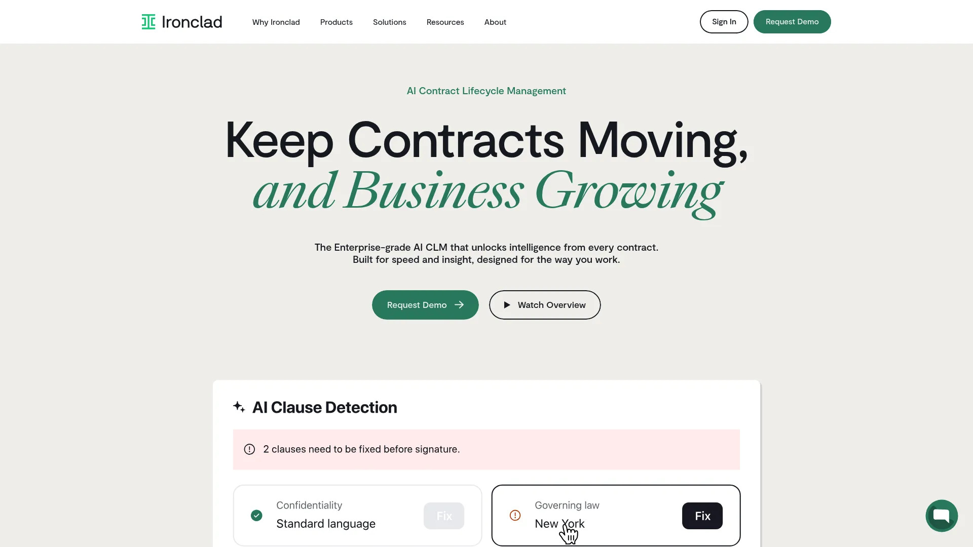 Ironclad contract lifecycle management workflow interface