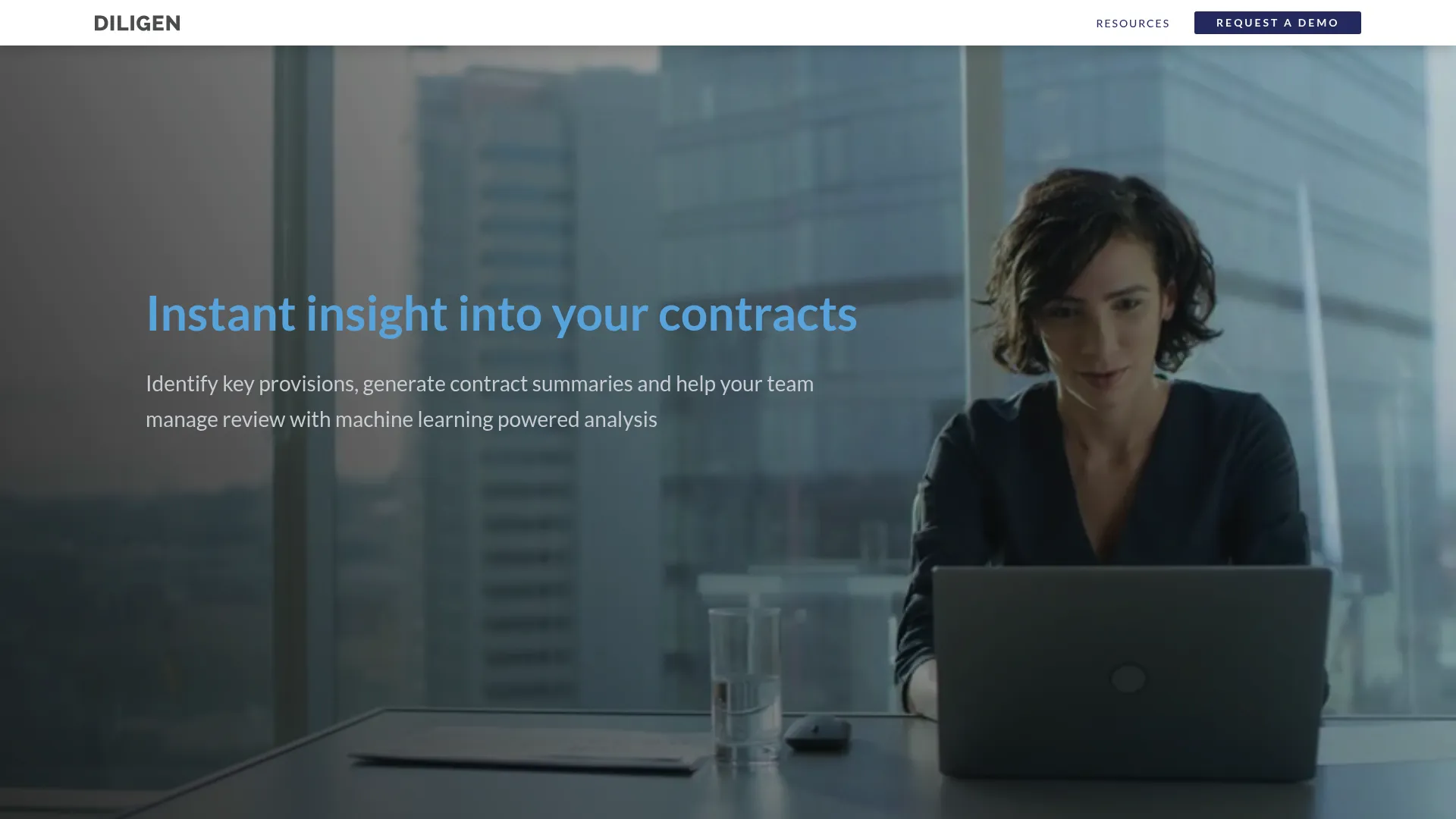 Diligen AI contract analysis and clause identification interface