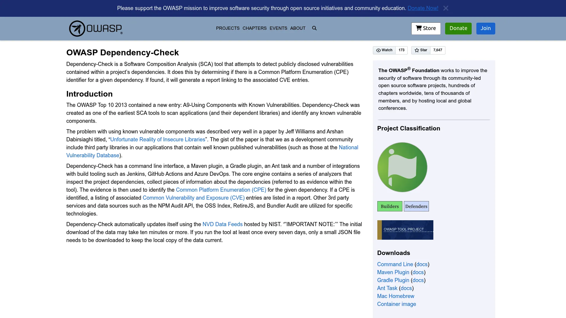 OWASP Dependency-Check project page