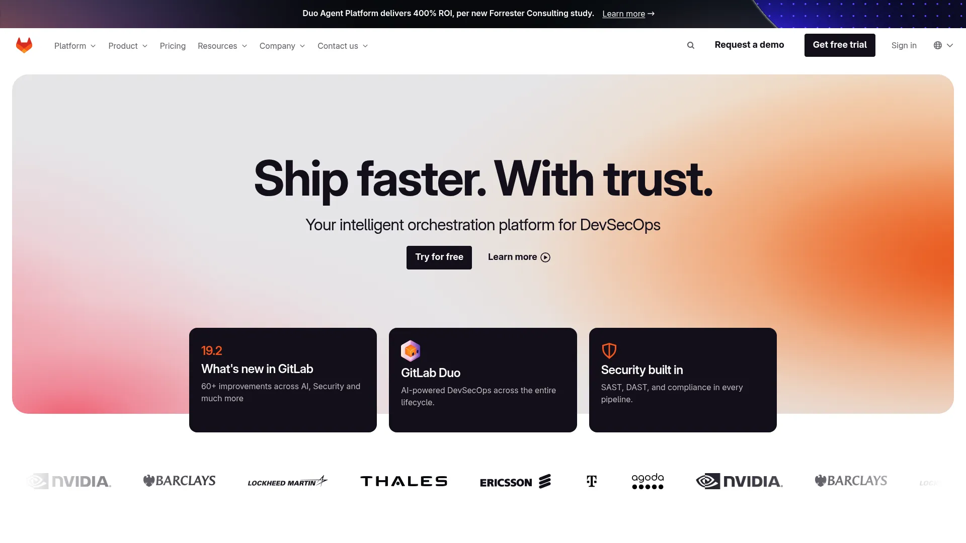 GitLab DevSecOps platform with GitOps workflows
