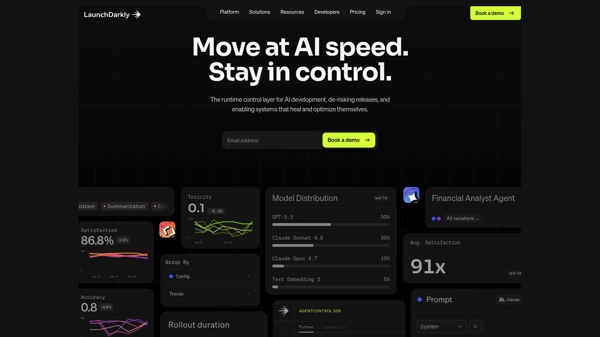 LaunchDarkly feature management platform homepage