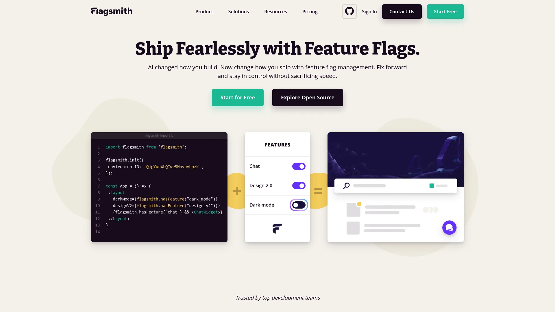 Flagsmith feature flag and remote config platform homepage