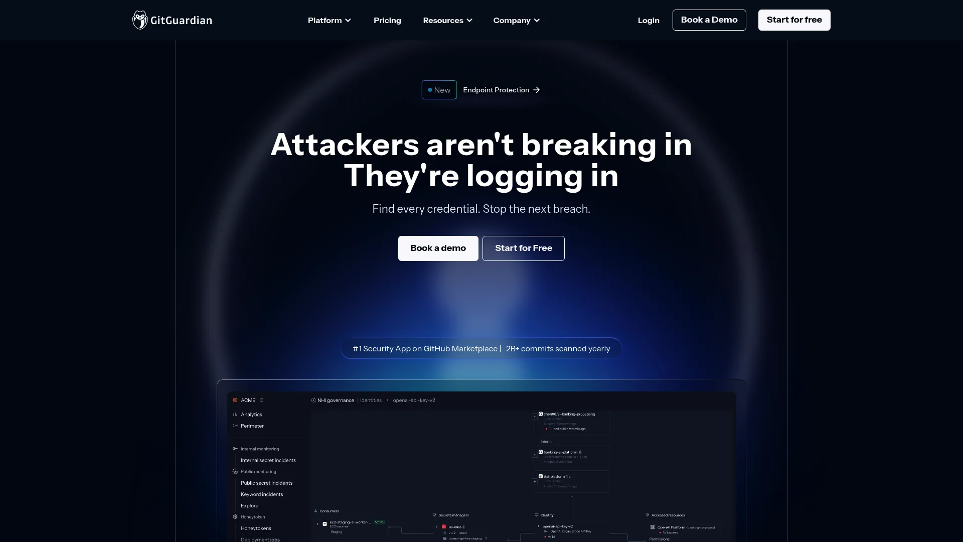 GitGuardian secrets detection platform homepage