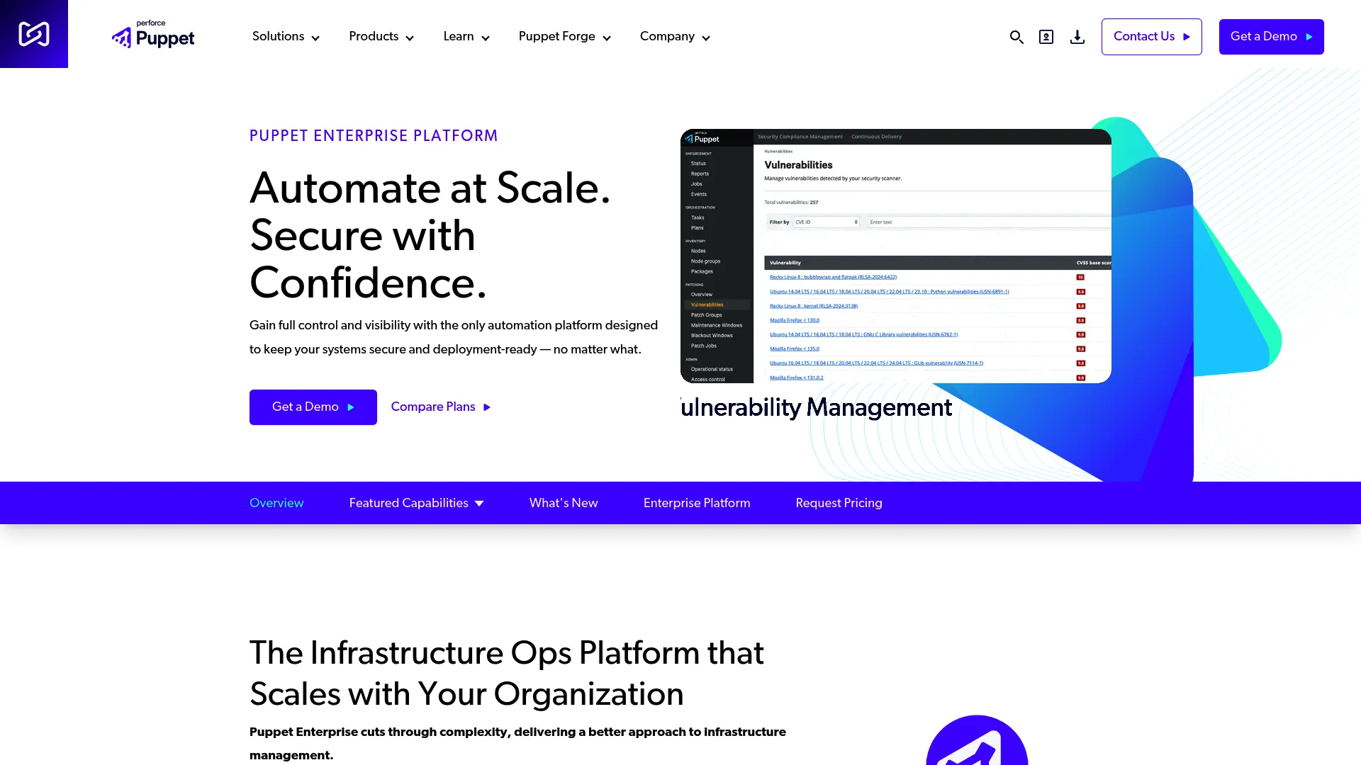 Puppet Enterprise configuration management console