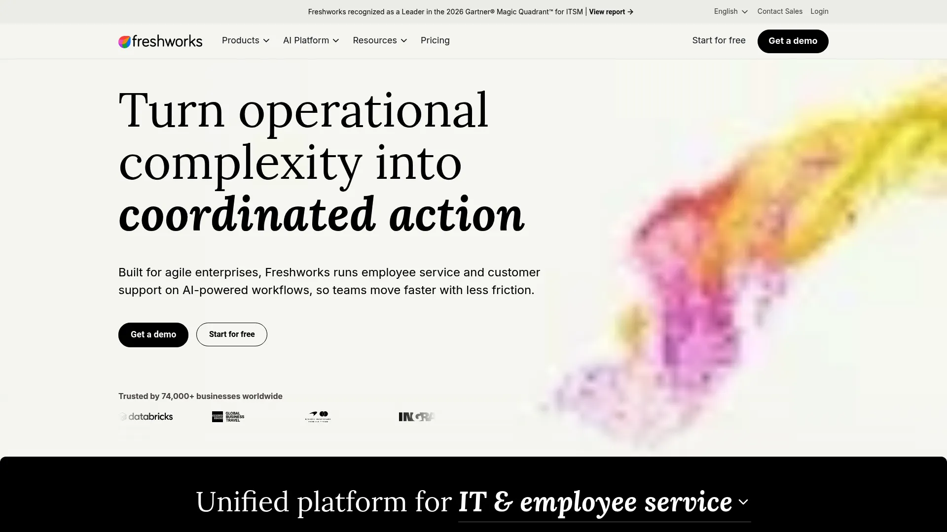 Freshworks proactive support and IT service management platform