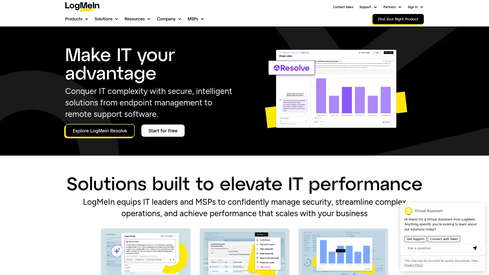 LogMeIn remote support and endpoint management software