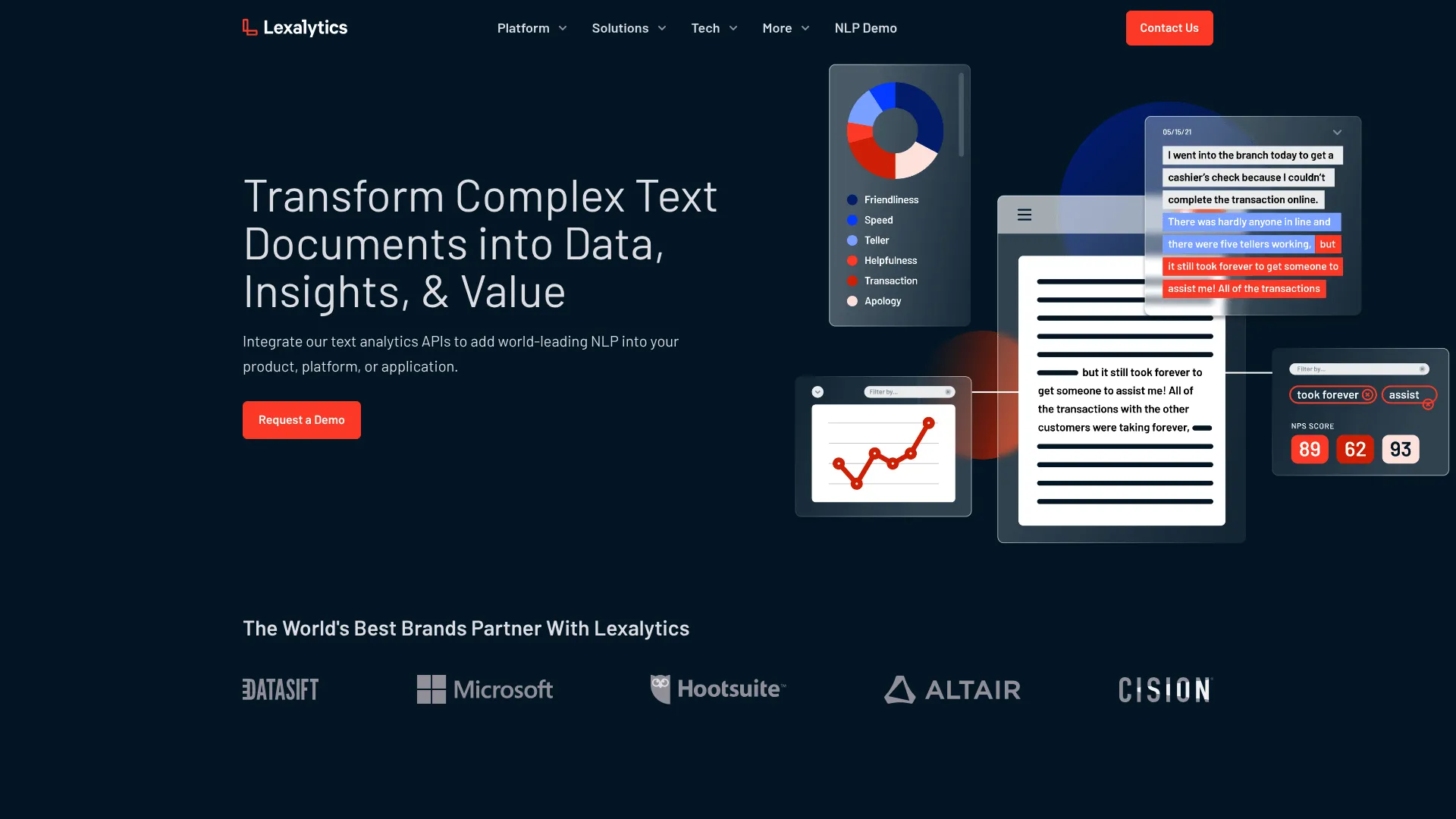 Lexalytics text analytics and NLP platform interface