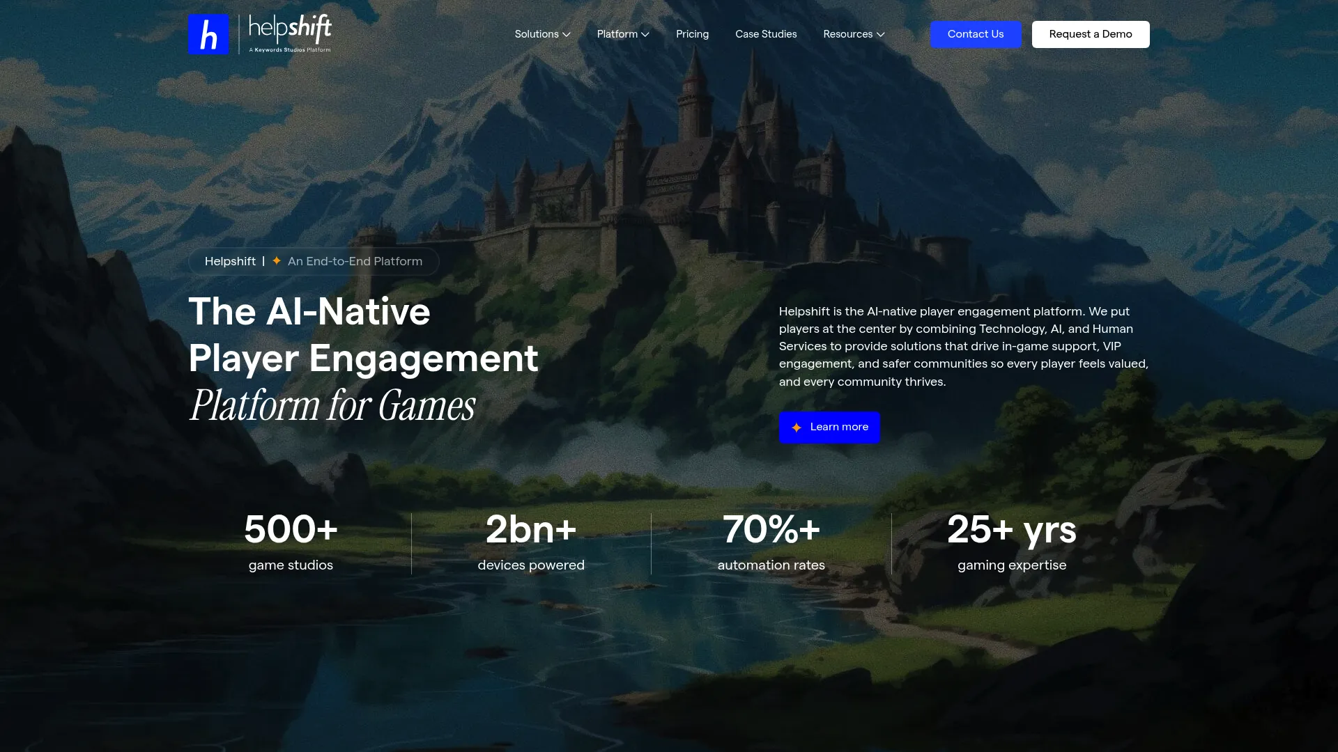 Helpshift in-app and mobile support platform homepage