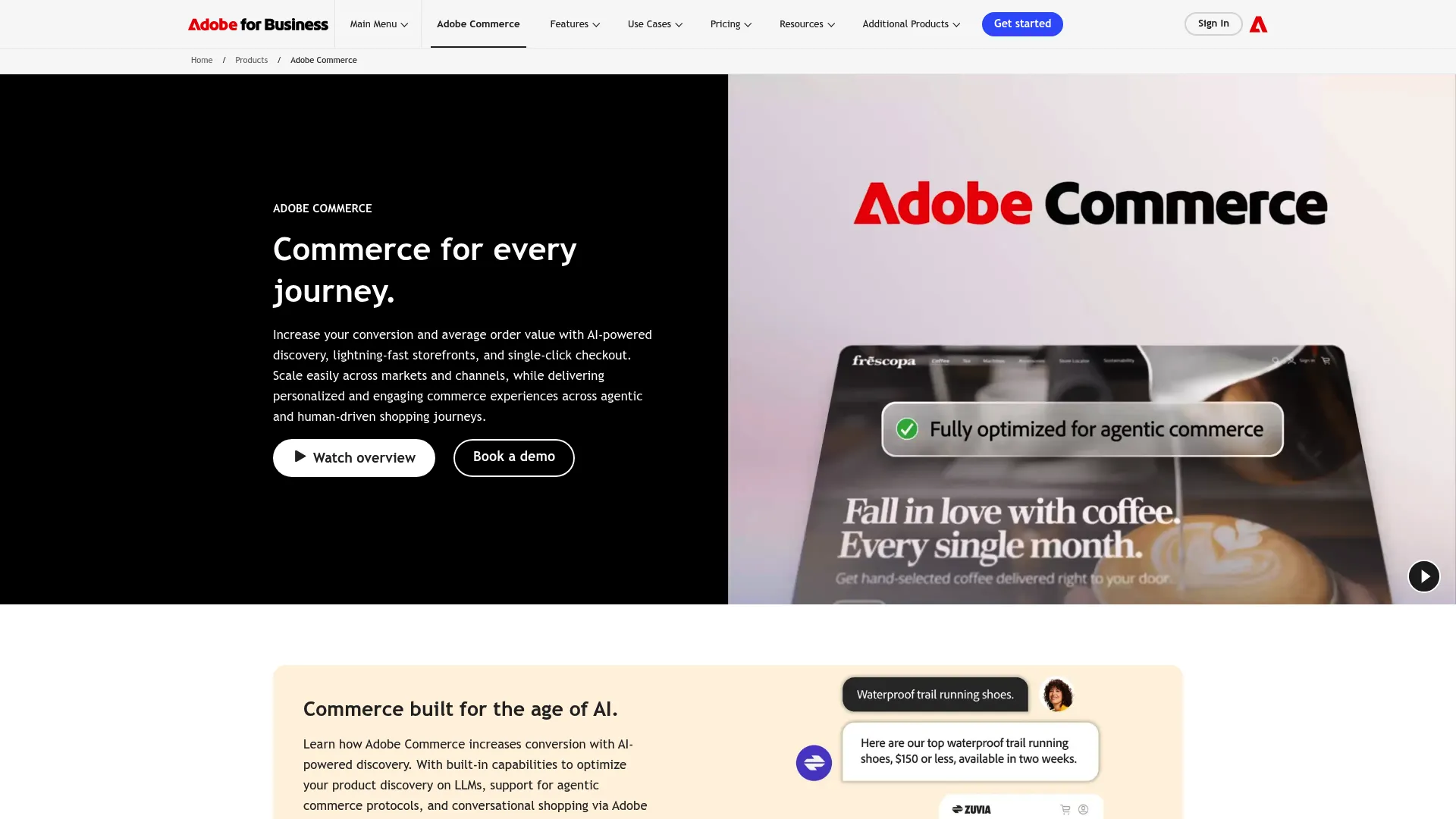 Adobe Commerce product page
