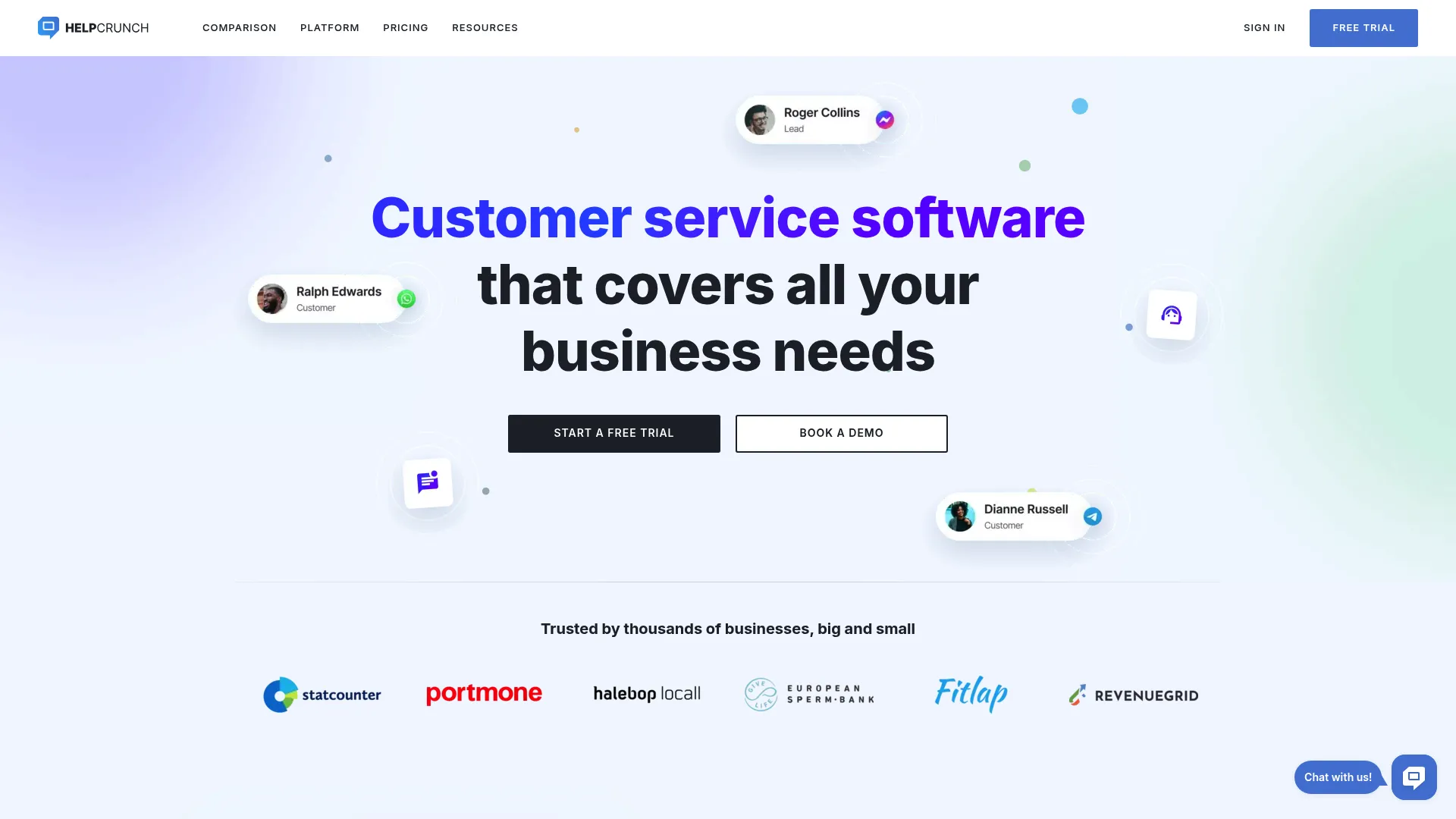HelpCrunch customer support and live chat platform