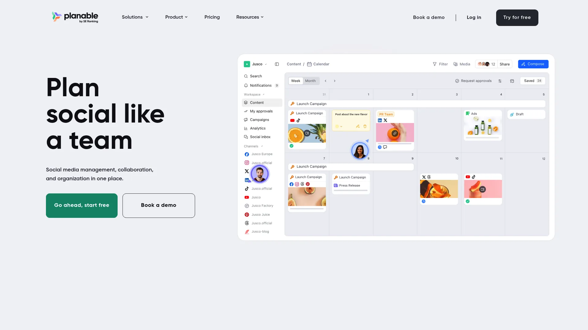 Planable content approval workflow