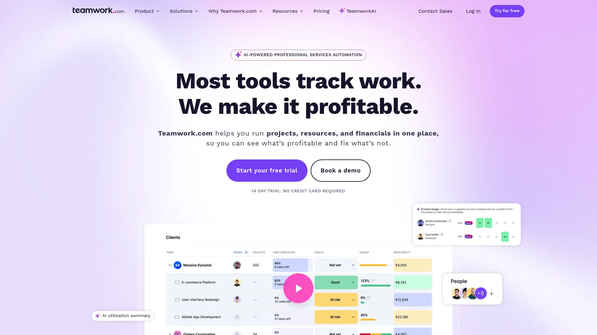 Teamwork.com project and campaign view