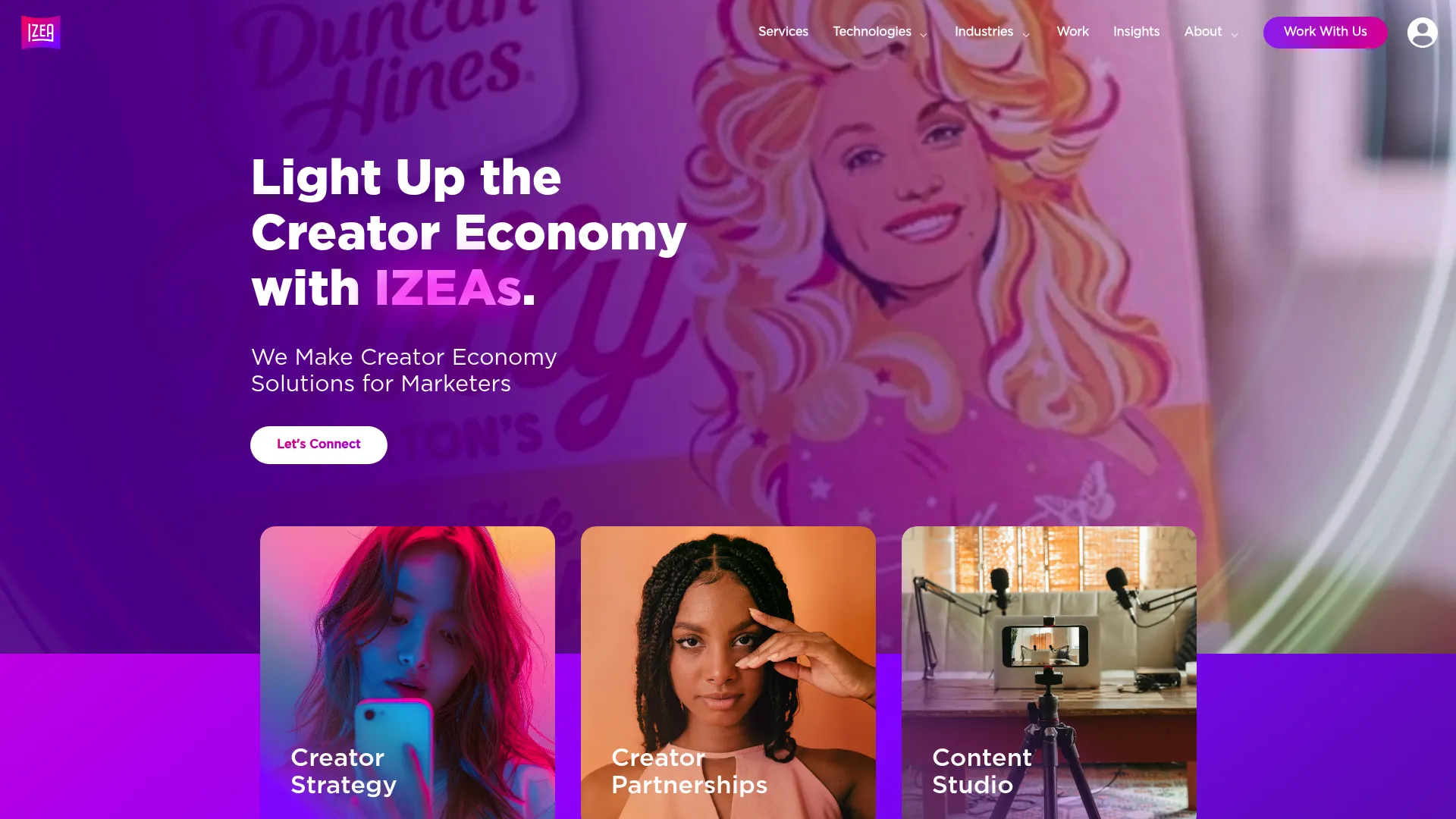 IZEA homepage screenshot