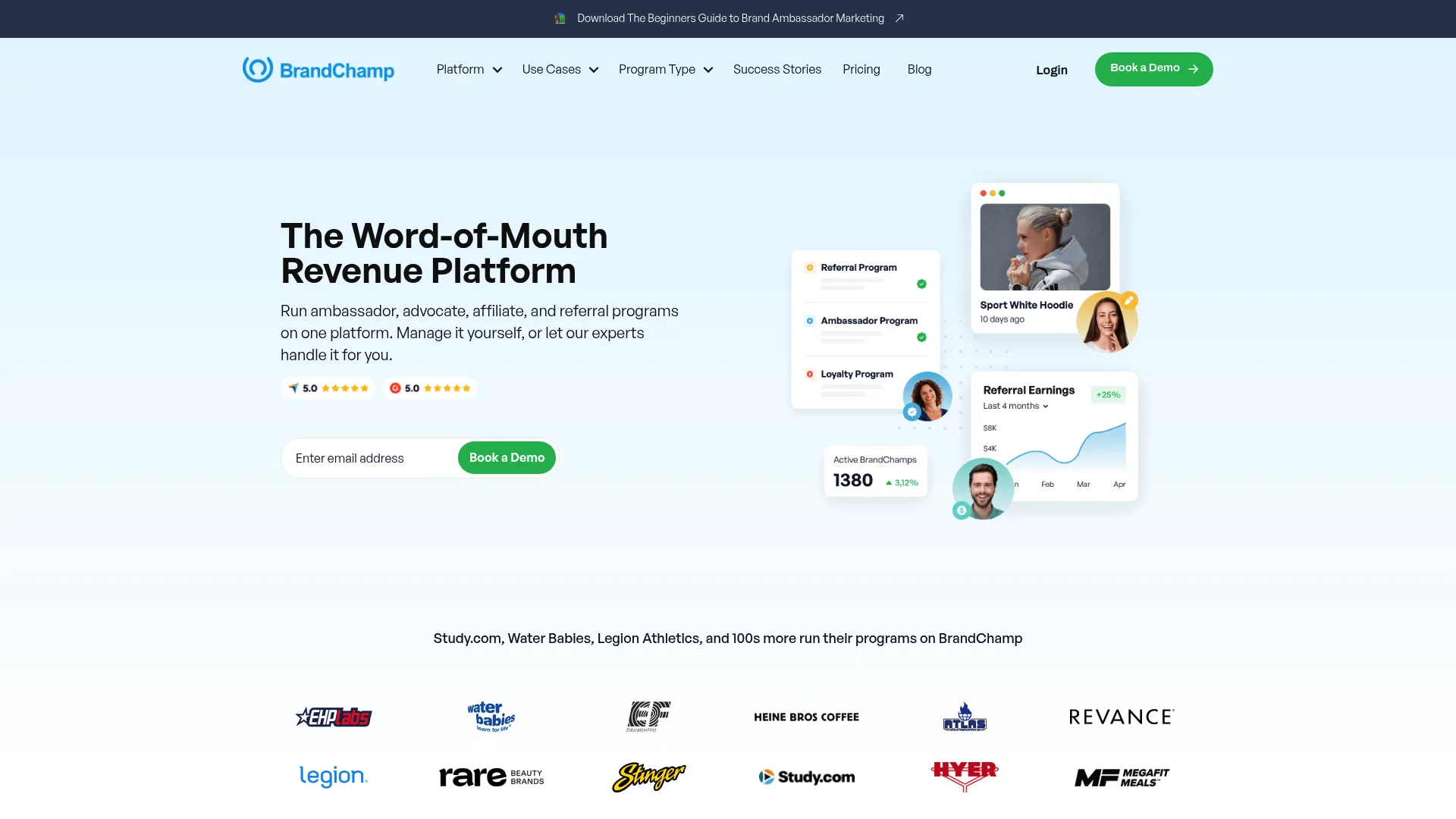 BrandChamp homepage screenshot