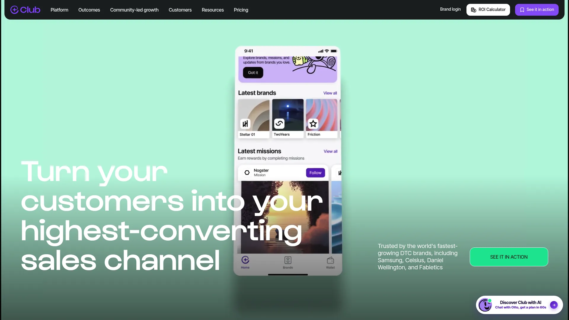 Club homepage screenshot