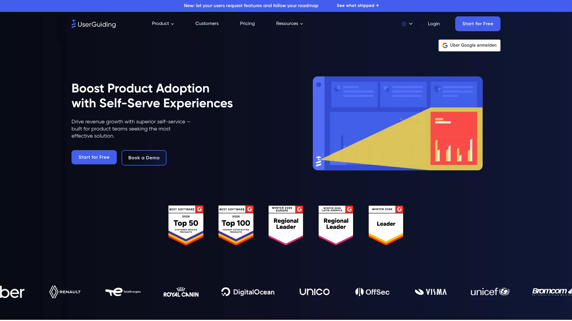 UserGuiding no-code onboarding and product adoption interface