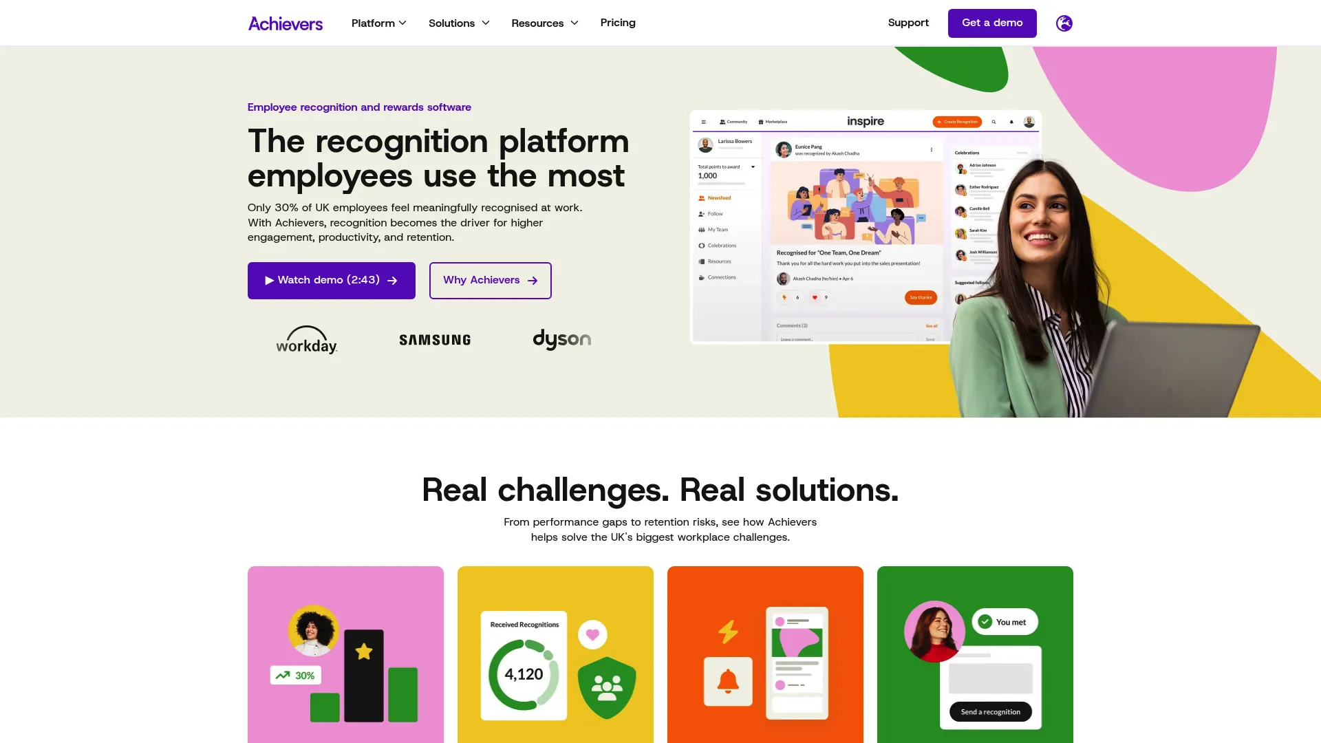 Achievers Voice of Employee product page