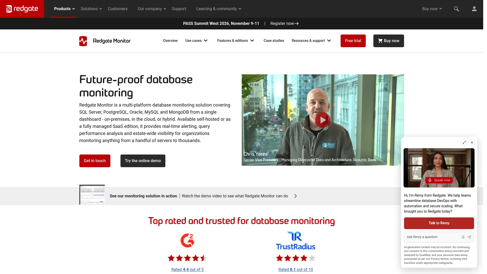SQL Monitor product page screenshot