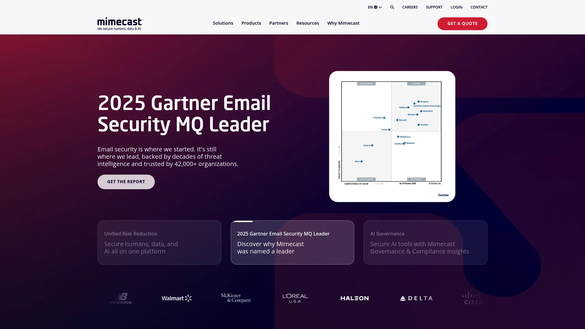 Mimecast data subject request and email security platform interface