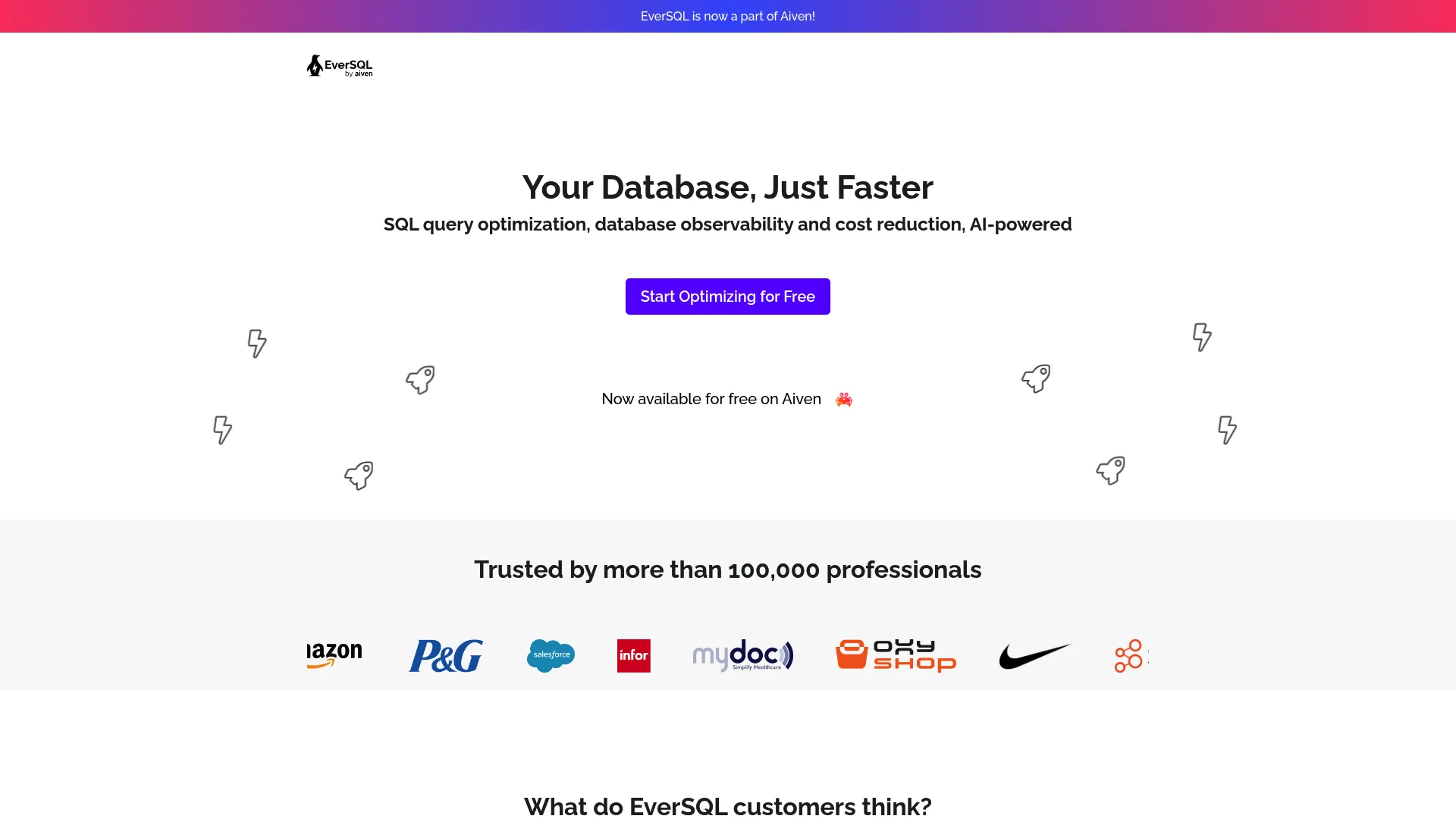 EverSQL product page screenshot